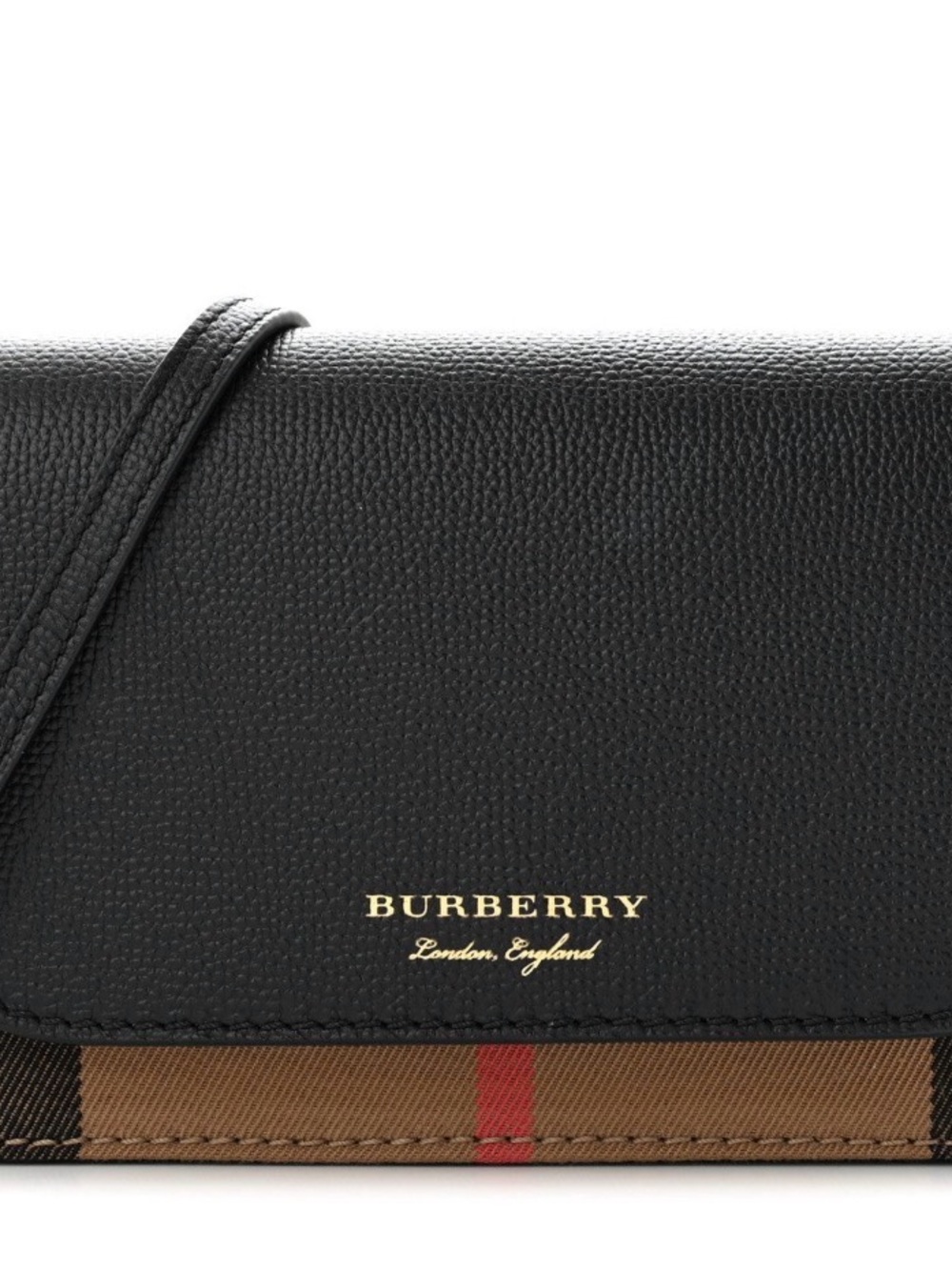 Burberry Black and Brown Crossbody Bag with Red Accent